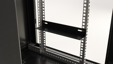Hyperline TWB-0666-GP-RAL9004 Шкаф настенный 19-дюймовый (19"), 6U, 367x600х600мм, стеклянная дверь с перфорацией по бокам, ручка с замком, цвет черный (RAL 9004) (разобранный) - фото 3