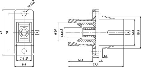 Hyperline FA-P11Z-SC/SC-N/BK-BG Оптический проходной адаптер SC-SC, MM, simplex, корпус пластиковый, бежевый, черные колпачки - фото 3