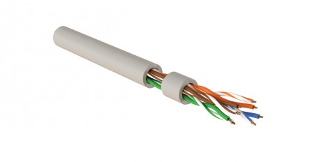 Hyperline IUUTP4-C5E-S24/1-FRPVC-GY (500 м) Кабель для сетей Industrial Ethernet, неэкранированный U/UTP, категория 5e, 4 пары 24 AWG, 4х2х0,51 мм, однопроволочные жилы, PVC, серый