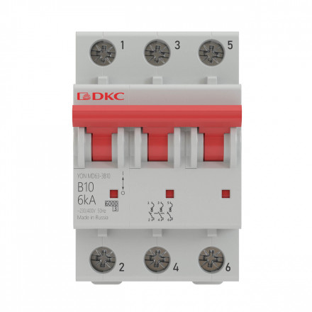 DKC / ДКС MD63-3B10-6 (Заказная) Выключатель автоматический модульный YON MD63-3B10-6 6kA - фото 2