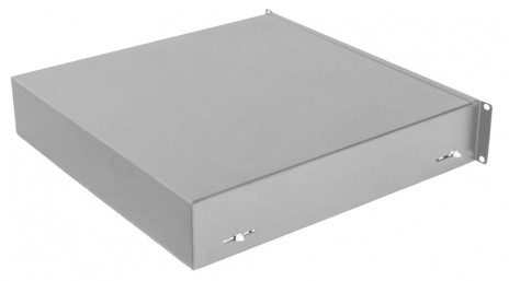 Hyperline TDR3-2U-460-RAL7035 Полка (ящик) для документов с замком, 2U, 88х483х460мм (ВхШхГ), цвет серый (RAL 7035) - фото 4