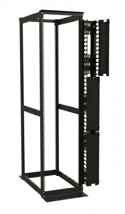 Hyperline CMF-OR-42U-150x106-C-RAL9005 Вертикальный кабельный организатор 42U для стоек ORK2A, ORL1, ширина 150мм, объединение в ряды, высота пальцев 106мм с крышками, черный - фото 8