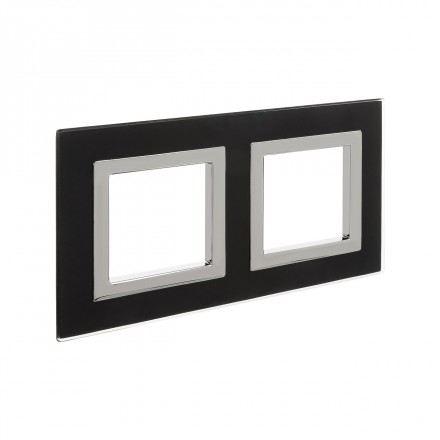 DKC / ДКС 4402824 Рамка из натурального стекла, черная, 4 модуля, Avanti - фото 2