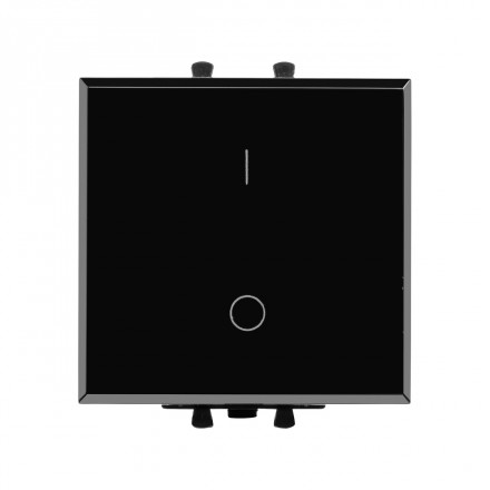 DKC / ДКС 4402222 (Заказная) Выключатель двухполюсный одноклавишный модульны, "Черный квадрат", 2 модуля, Avanti