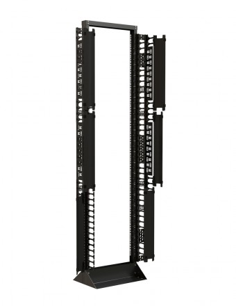 Hyperline CMF-OTR-32U-89x106-C-RAL9005 Вертикальный кабельный организатор 32U для шкафов TTR, TTB, стоек ORK2A, ORL1, ширина 89мм, высота пальцев 106мм с крышками и кронштейнами, черный - фото 7