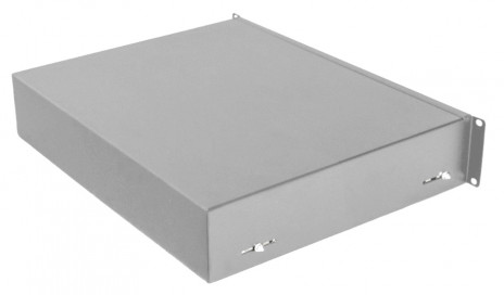 Hyperline TDR3-2U-360-RAL7035 Полка (ящик) для документов с замком, 2U, 88х483х360мм (ВхШхГ), цвет серый (RAL 7035) - фото 4
