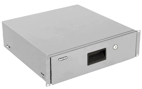 Hyperline TDR3-3U-360-RAL7035 Полка (ящик) для документов с замком, 3U, 133х483х360мм (ВхШхГ), цвет серый (RAL 7035) - фото 2