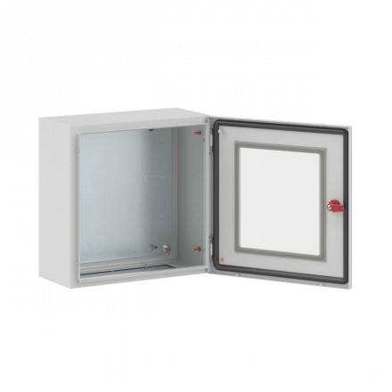 DKC / ДКС R5STX0442 Навесной шкаф серии ST,с прозрачной дверью, 400х400х200мм (ВхШхГ), с монтажной панелью, IP66, использование вне помещений, цвет серый RAL 7035 - фото 2