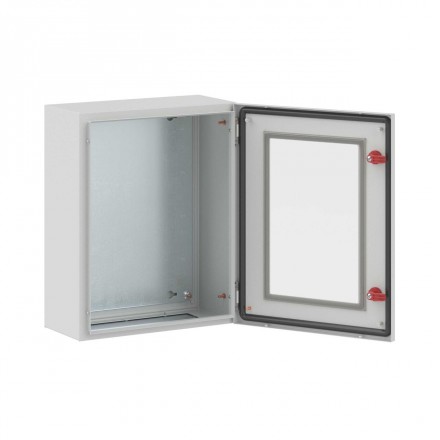 DKC / ДКС R5STX0542 Навесной шкаф серии ST,с прозрачной дверью, 500х400х200мм (ВхШхГ), с монтажной панелью, IP66, использование вне помещений, цвет серый RAL 7035 - фото 2
