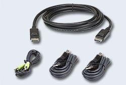 ATEN 2L-7D03UDPX4 Комплект, шнуров, мон+клав+мышь, USB+аудио, DP+2xUSB, A-Тип/B-тип+MINIJACK, Male, опрессованный, 3, метр., черный