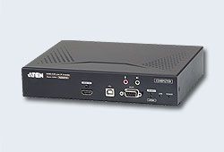 ATEN KE8950T-AX-G Удлинитель-передатчик, KVM, USB, HDMI+AUDIO+RS232, 100м., UTP/10км., SM, точка-точка/неогранич., в, пределах, LAN, 1xUTP/2xОптич.волокна, SFP(LC);GbE, (TCP/IP;IGMP), макс.разр.3840x2160, 30Hz, 4:4:4, 2x(HDMI+USB, A+2xMINIJACK+DB9)+USB