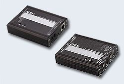 ATEN UCE32100-AT-G Удлинитель, USB, 2.0, 100, м., 1xUTP, max, data, rate, 25Mbps/full-speed, 12Mbps/low-speed, 1.5Mpbs, 1xUSB, B+4xUSB, A, DC, 5.3V