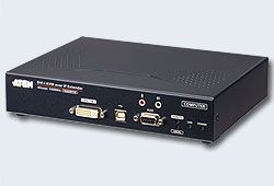ATEN KE6900AT-AX-G Удлинитель-передатчик, KVM, USB, DVI-I+AUDIO+RS232, 100м., UTP/10км., SM, точка-точка/неогранич., в, пределах, LAN, 1xUTP/2xОптич.волокна, SFP(LC);GbE, (TCP/IP;IGMP), макс.разр.1920x1200, 60Hz, 2x(DVI-I+USB, A+2xMINIJACK+DB9)+USB, B, DC