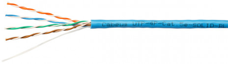 Cabeus UTP-4P-Cat.5e-SOLID-BL Кабель витая пара UTP (U/UTP), категория 5e, 4 пары 0.51мм (24 AWG), одножильный, cиний (305 м)