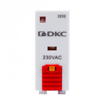 DKC / ДКС IR-230AC-1CO-D  Одиночное реле, 1 перекидной контакт, 230 В AC, тестовая кнопка
