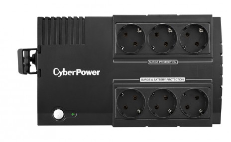 CyberPower BS850E Линейно-интерактивный ИБП, аппрокс синус, 850ВА/480Вт, USB (8 Schuko) (12В /5.5Ач х 1)