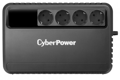 CyberPower BU1000E Линейно-интерактивный ИБП, аппрокс синус, 1000ВА/600Вт, USB (4 Schuko) (12В /5Ач х 2)
