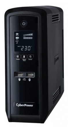 CyberPower CP1500EPFCLCD Линейно-интерактивный ИБП, чистый синус, 1500VA/900W LCD/USB/RS-232/Dry Contact/RJ11/RJ45 (6 Schuko) (12В /8.5Ач х 2)