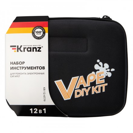 Kranz KR-12-4779 Набор инструментов для ремонта электронных сигарет 12 предметов - фото 3
