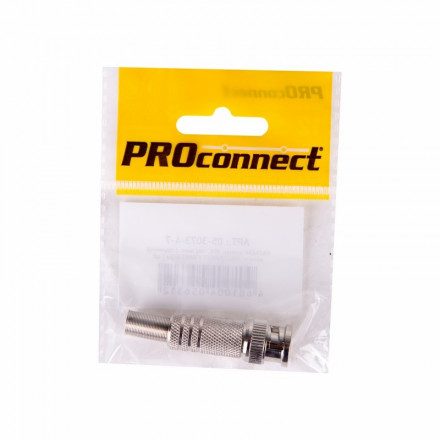 PROconnect 05-3073-4-7 Разъем высокочастотный на кабель, штекер BNC под винт с пружиной, металл, (1шт.) (пакет) - фото 3