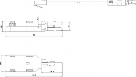 Hyperline KR-CABLE-6P2C Шнур тестовый 2-х контактный, 6P2C - фото 2