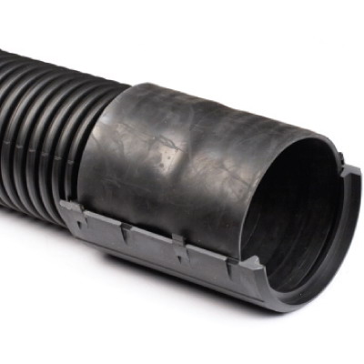 DKC / ДКС 017110 Муфта разъемная с фиксатором для двустенных-дренажных труб одного диаметра, ф110мм, полипропилен, цвет черный