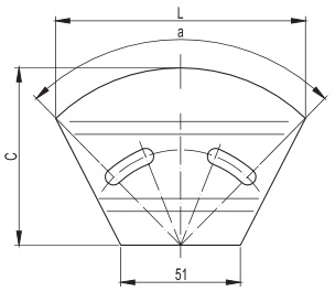 DKC / ДКС 36010HDZL  Угол СРО от 0 до 45° горизонтальный изменяемый, основание 200мм, высота 50мм, цинк-ламельная сталь (аналог горячеоцинкованный) - фото 2