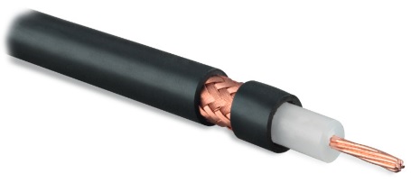 Hyperline COAX-RG8-500 (500 м) Кабель коаксиальный RG-8, 50 Ом, многопроволочная жила 13 AWG, 2.16 мм (7x0.72 мм), медь, экран оплетка (97%), внешний диаметр 10.2 мм, PVC, -20°C – +75°C, черный