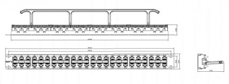 Hyperline PPHD-19-48-8P8C-C5e-110D Патч-панель высокой плотности 19", 1U, 48 портов RJ-45, категория 5e, Dual IDC - фото 2