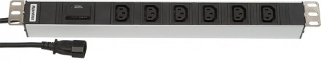 Блоки розеток для 19" шкафов горизонтальные (розетки стандарта IEC 60320) Hyperline серии SHT19-(X)IEC