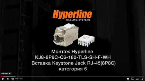 Hyperline KJ8-8P8C-C6-180-TLS-SH-F-WH