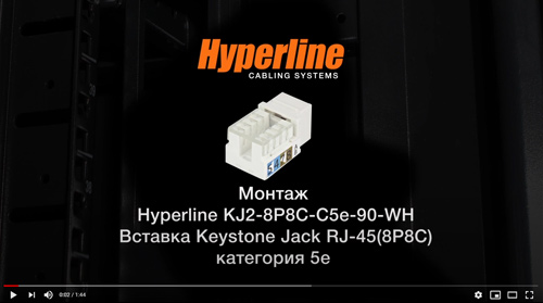 Hyperline KJ2-8P8C-C5e-90-WH