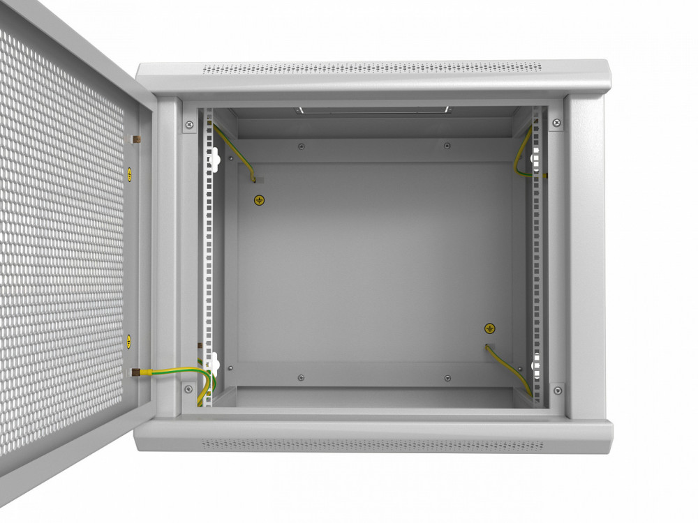 Шкаф настенный 19 linea w 12u 600x600мм стеклянная дверь ral7035