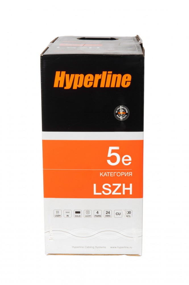 Купить кабель витая пара Hyperline UUTP4-C5E-S24-IN-LSZH-GY-305 (305 м .