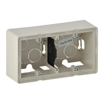 LEGRAND 754202 Коробка для накладного монтажа, двухместная, 160x89x44.8 мм, слоновая кость, Valena Life