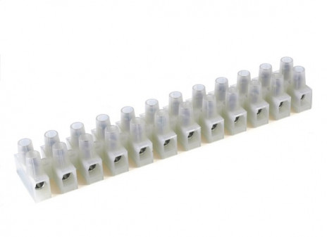 DKC / ДКС 43212PL/B Клеммные колодки из полипропилена, цвет белый, 12 полюсов, до 85°С, 450В, 24A, для сечения провода 4,0 мм2