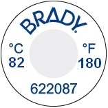 BRADY brd622087 TIL-1-82C/180F-DIA Этикетка - индикатор температур (1упак/60 шт.), диаметр 13мм