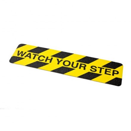 BRADY gws78163 Ленты антискольжения/вырубленные накладки для обозначения опасных мест, легенда "Watch your step", 15*60 см, 24 накладки.