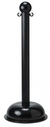 BRADY gws92116 Столбик заграждения, черный, столб: диам. 75 мм, высота 1,04 м, диам. основания 40 см., 1 шт