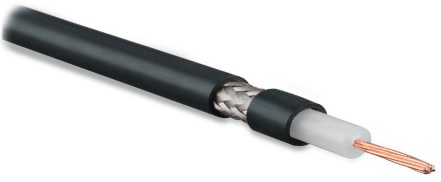 Hyperline COAX-RG58-500 (500 м) Кабель коаксиальный RG-58, 50 Ом, многопроволочная жила 20 AWG, 0.89 мм (19x0.18 мм), медь, экран оплетка (96%), внешний диаметр 4.95 мм, PVC, -20°C – +75°C, черный