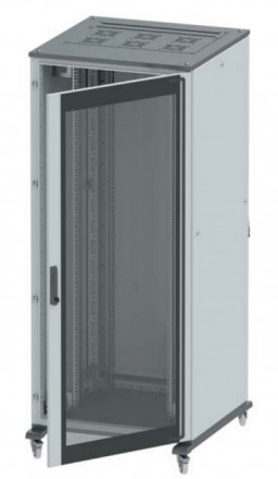 DKC / ДКС R5IT4261GS (Заказная) Напольный шкаф 42U 2000х600х1000мм (ВхШхГ), передняя дверь стекло, задняя глухая дверь, крыша укомплектована вводом и заглушками, серый