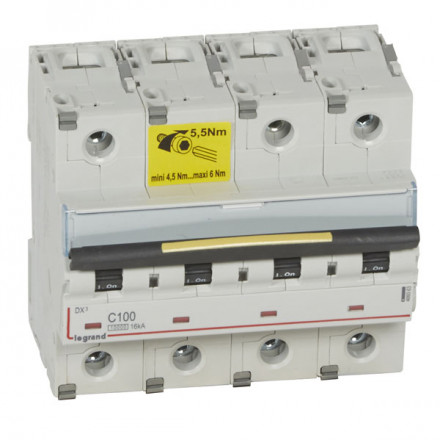 LEGRAND 409363 Автоматический выключатель, серия DX3, С100A, 16kA, 4-полюсный