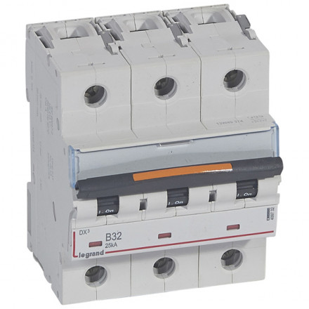 LEGRAND 409732 Автоматический выключатель, серия DX3, B32A, 25кА, 3-полюсный