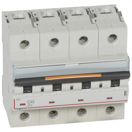 LEGRAND 409798 Автоматический выключатель, серия DX3, C40A, 25кА, 4-полюсный