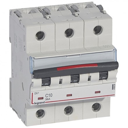 LEGRAND 410020 Автоматический выключатель, серия DX3, C10A, 36кА, 3-полюсный