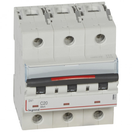 LEGRAND 410022 Автоматический выключатель, серия DX3, C20A, 36кА, 3-полюсный