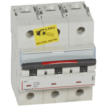 LEGRAND 410024 Автоматический выключатель, серия DX3, C32A, 36кА, 3-полюсный