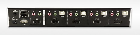 ATEN CS1794-AT-G Переключатель, электрон., KVM+Audio+USB 2.0, 1 user USB+HDMI => 4 cpu USB+HDMI, со шнур. USB 4х1.8м., 480i/480p/720p/1080i/1080p/1920x1200 DVI, настол., исп.стандарт.шнуры, без OSD, некаскад., (USB Hub 2 порта;W2K/XP/Vista/MAC/Linux) - фото 2