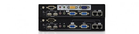 ATEN CE774-AT-G Удлинитель, 2xSVGA+KBD&MOUSE USB+AUDIO+RS232, 150 метр., 1xUTP Cat5e, SPHD15+2xHD-DB15+2xUSB A-тип+2xMINI JACK+DB9, Female, с KVM-шнуром USB 1.8м., Б.П. 220> 5.3V, (макс.разр.1920х1200/30м 60Hz/1600x1200/150м 60Hz;подд. клав.SUN/MAC) - фото 3
