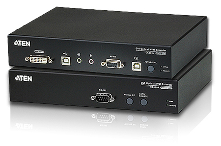 ATEN CE680-AT-G Удлинитель, KVM USB, DVI-D+AUDIO+RS232, 600 метр., 1xОптич.волокно одномод.1310/1550нм, DVI-D+2xMINIJACK+DB9+LС+2xUSB А-Тип+2xUSB B-Тип, F, без шнуров, 2xБП 220> 5.3V, (до 1920x1200 60Hz;HDTV 720p/1080p;HDCP)